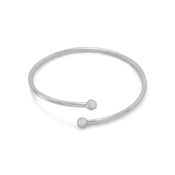 Flex Bangle with Silver Bead Ends