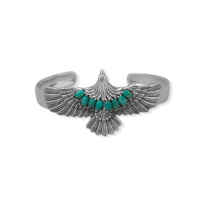 Oxidized Turquoise Eagle Cuff Bracelet