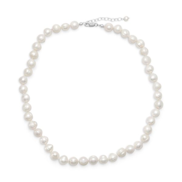 18+2 Extension White Cultured Freshwater Pearl Necklace
