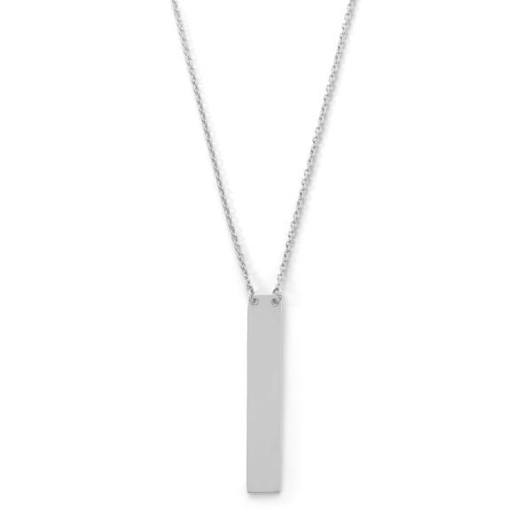 16 + 2 Sterling Silver Vertical Bar Drop Necklace