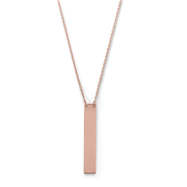 16 + 2 14 Karat Rose Gold Plated Vertical Bar Drop Necklace