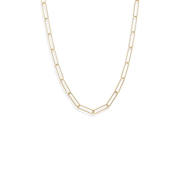 21 14 Karat Gold Plated Paperclip Chain Necklace