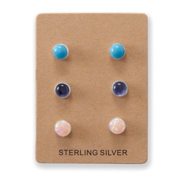 and Iolite Button Studs