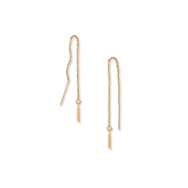 14 Karat Gold Plated I Initial Threader Earrings