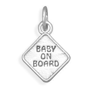 Oxidized Baby on Board Charm