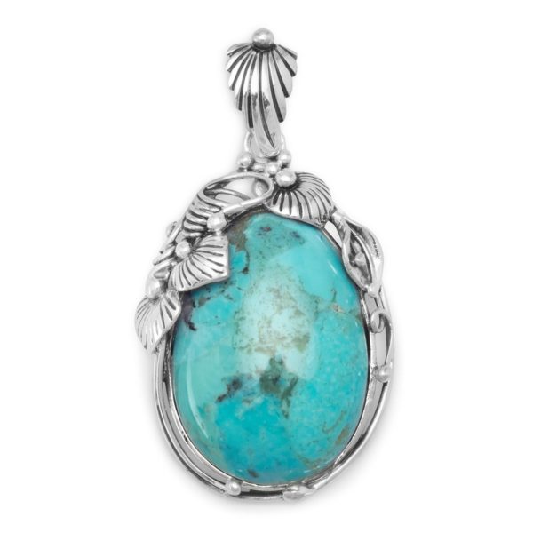 Oval Reconstituted Turquoise Pendant