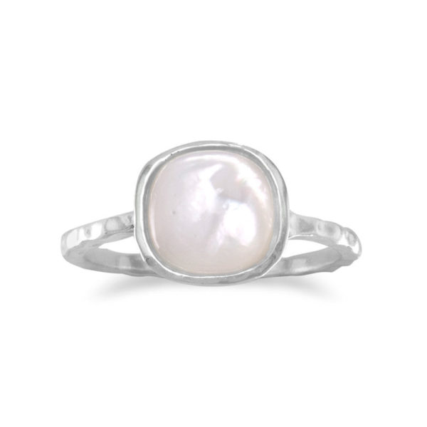 Square Mother of Pearl Ring