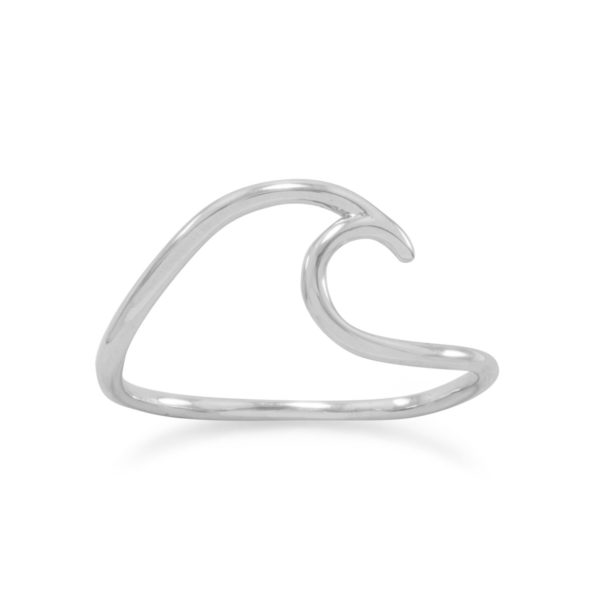 Wave of Fresh Air Rhodium Plated Wave Ring