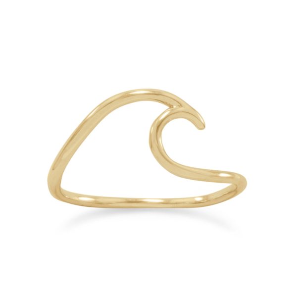 14 Karat Gold Plated Wave Ring