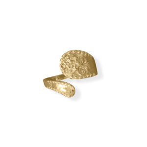 14 Karat Gold Plated Floral Spoon Ring