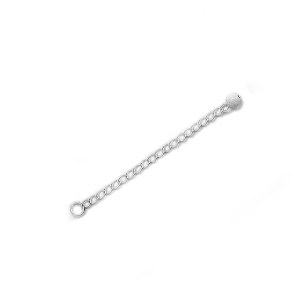 2.25 Sterling Silver Extender Chains with 4mm Stardust Bead End (Pack of 2)