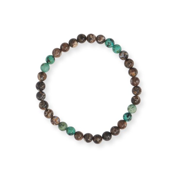 8 Jasper and African Turquoise Stretch Bracelet