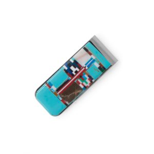 Stainless Steel Multi-Color Imitation Stone Money Clip