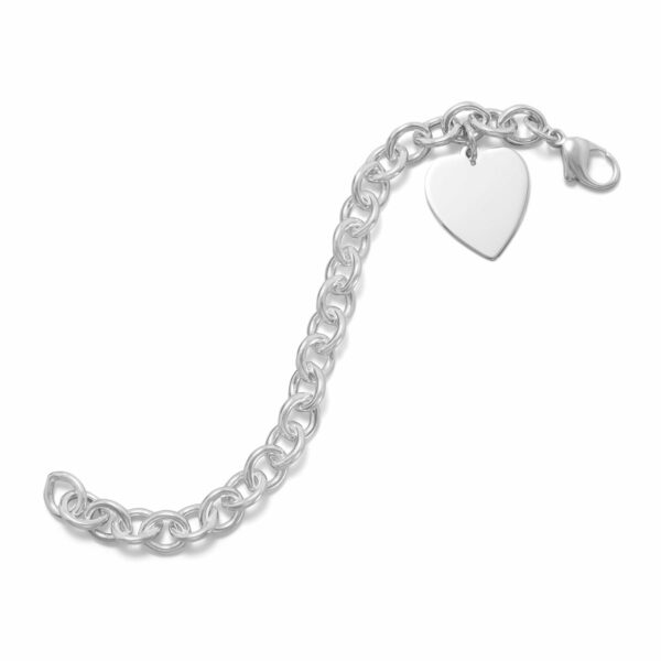 7.5 Cable Bracelet with 21mm Heart