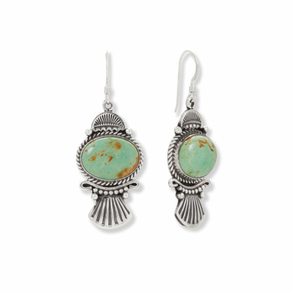 Native American Turquoise and Fan Design Earrings