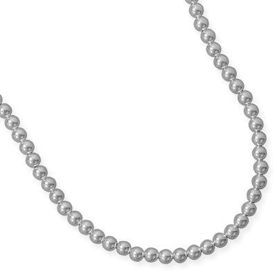 7mm Sterling Silver Bead Strand Necklace