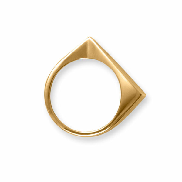 14 Karat Gold Plated Flat Top Triangle Slice Ring