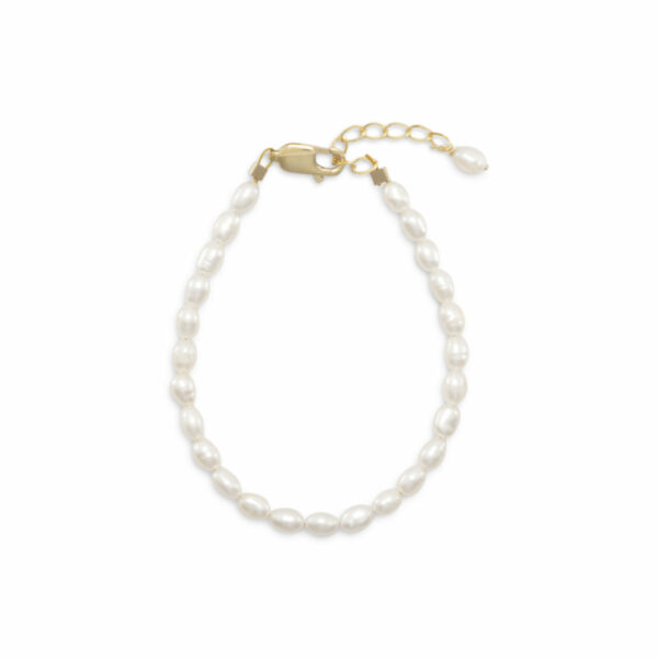 5+1 14/20 Gold Filled Cultured Freshwater Rice Pearl Bracelet