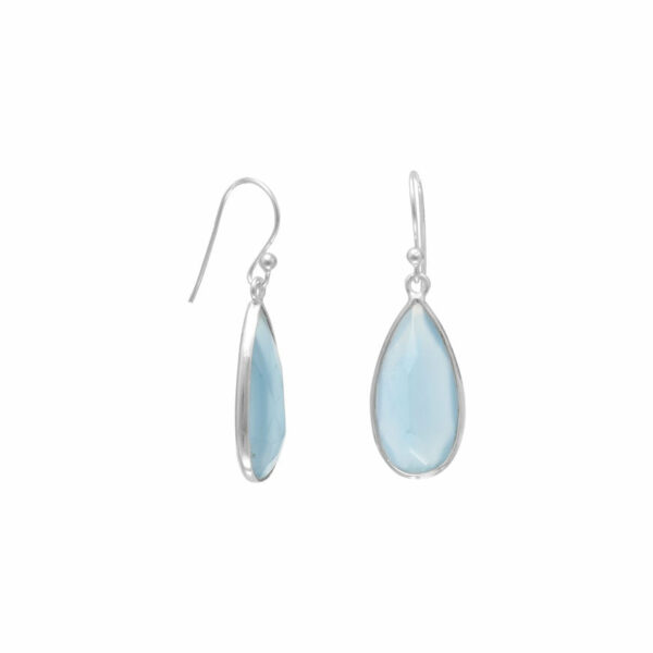 Blue Chalcedony Pear Shape Earrings