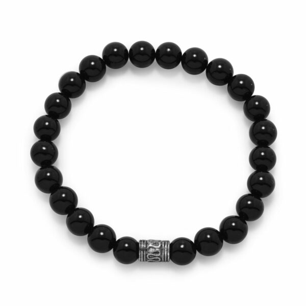 Black Onyx Bead Fashion Stretch Bracelet