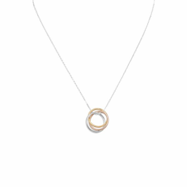 16 Necklace with Tri Tone Rings
