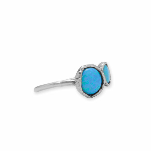 Oxidized Double Synthetic Opal Ring